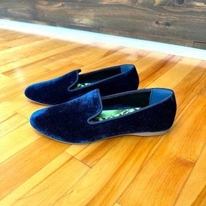NWT Birdies The Starling Navy Velvet Women's Slip-on Loafers (Size 7)